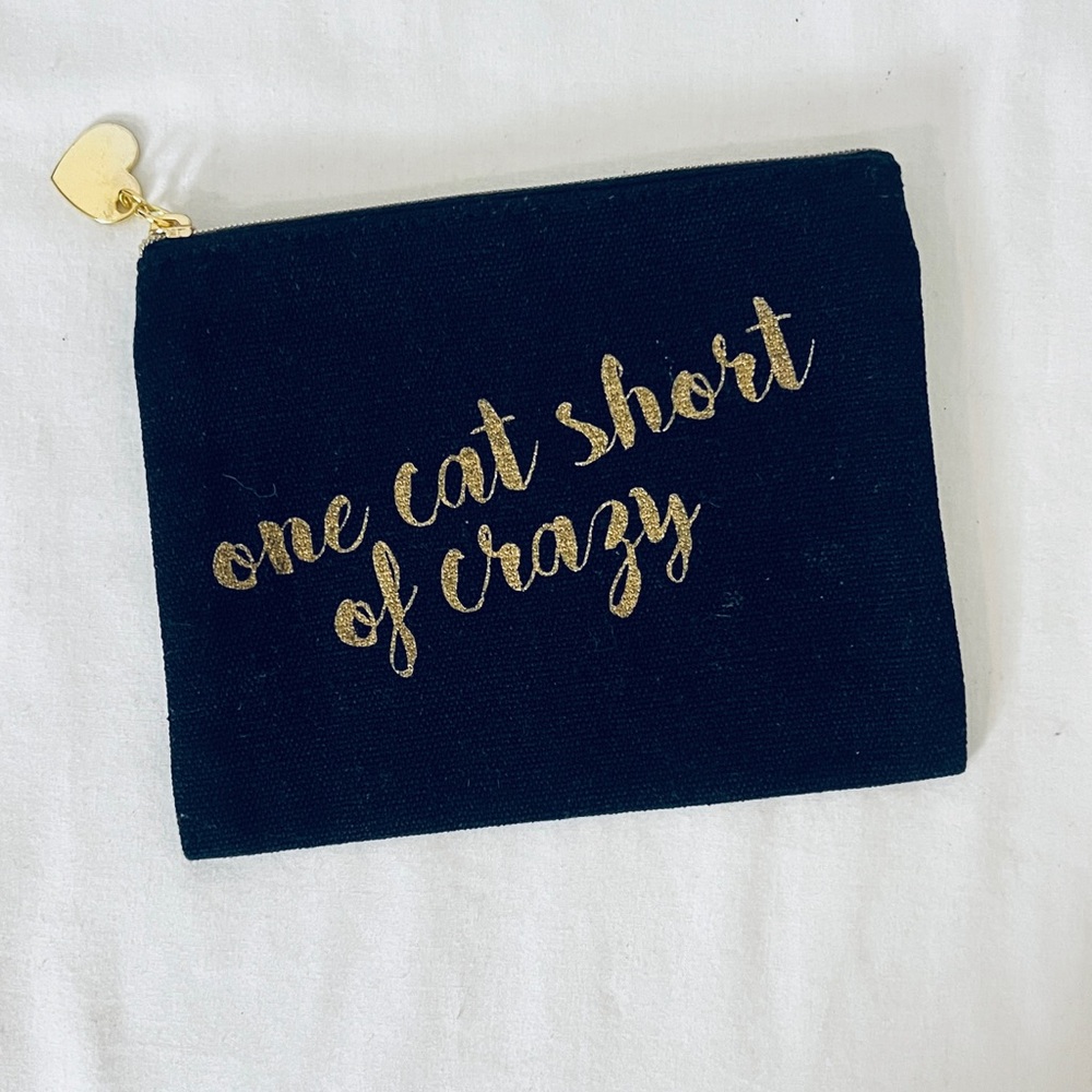 Two’s Company-One Cat Shot Accessory Pouch Black OS